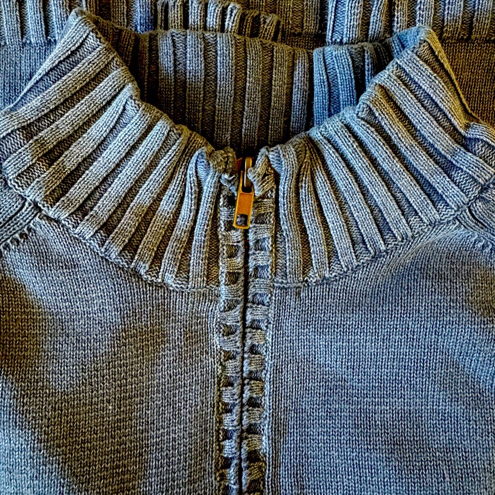 Faded blue quarter- zip jumper